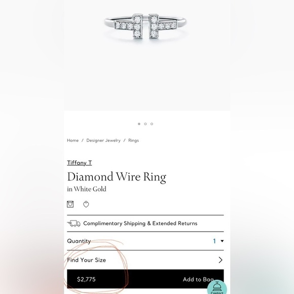 Tiffany diamond wire ring. - Picture 9 of 9